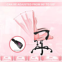 Pink Gaming Chair, Big and Tall Gamer Chair, Racing Style Adjustable Swivel Office Chair, Ergonomic Video Game Chairs with Headrest and Lumbar Support