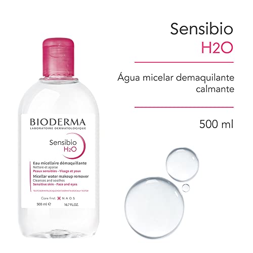 Bioderma - Sensibio - H2O Micellar Water - Makeup Remover Cleanser - Face Cleanser for Sensitive Skin