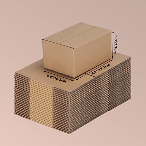 Edenseelake 40 Pack 6x4x3 inches Shipping Boxes Small Cardboard Boxes for Packing, Moving, Mailing, Brown