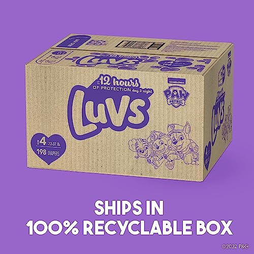 Luvs Diapers - Size 4, 198 Count, Paw Patrol Disposable Baby Diapers