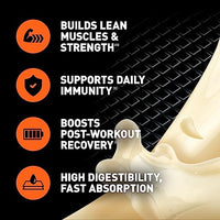 Body Fortress Super Advanced Whey Protein Powder, Vanilla, Immune Support (1), Vitamins C & D Plus Zinc, 1.74 lbs