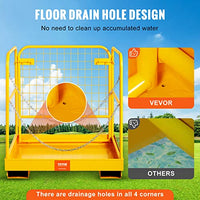 VEVOR Forklift Safety Cage, Forklift Man Basket 1200lbs Capacity, 36'' x 36'' Foldable Forklift Work Platform for 1-2 People with Double-Chain Guardrail & Drain Hole, Perfect for Aerial Work
