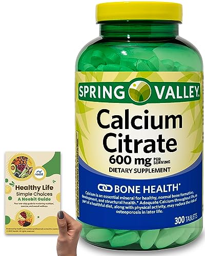 Spring Valley Calcium Citrate 600 mg, 300 Tablets, 5 Months Supply - Bone & Joint Health + 'Healthy Life, Simple Choices: A Neobit Guide' (2 Items)