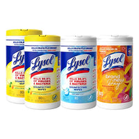 Lysol Disinfectant Wipes Bundle, Multi-Surface Antibacterial Cleaning Wipes, contains x2 Lemon & Lim Blossom, Crisp Linen, Mango & Hibiscus, 80 Count (Pack of 4)