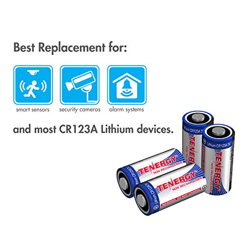 Tenergy 1500mAh 3V CR123A Lithium Battery, High Performance CR123A Cell Batteries PTC Protected, Smart Sensors Replacement CR123A Batteries, 40 Pack (Non-Rechargeable)