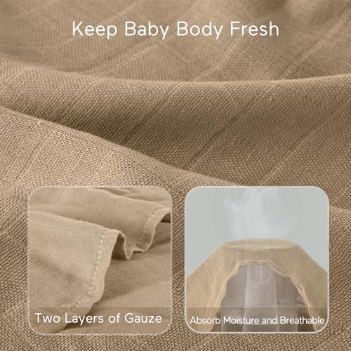 Momcozy Muslin Swaddle Blankets, Baby Swaddle Wrap for Baby Boys and Girls, 4-Pack Breathable and Skin-Friendly Baby Receiving Blankets, Baby Essentials, Registry & Gift, 47 x 47 inches