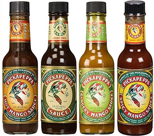 PICKAPEPPA SAUCES VARIETY 4PK ( BROWN - HOT MANGO SAUCE - SPICY MANGO SAUCE - GINGERY MANGO SAUCE)