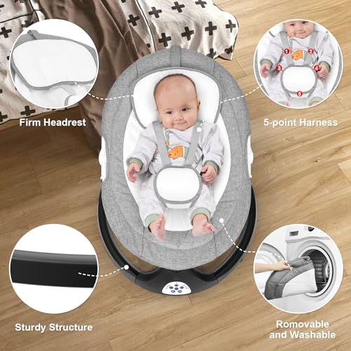 kmaier Electric Baby Swing for Infants Baby Rocker for Infants with 5 Mega Mart Center