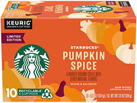 Starbucks Pumpkin Spice Coffee K-Cup Pods, Limited Edition, Made without Artificial Flavors, Keurig Genuine K-Cup Pods, 10 CT K-Cups Per Box (Pack of 3 Boxes)