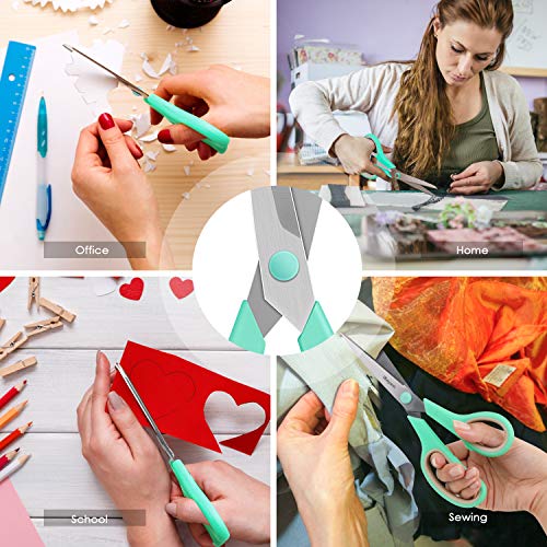 Scissors, iBayam 8" All Purpose Scissors Bulk 3-Pack, Ultra Sharp 2.5mm Thick Blade Shears Comfort-Grip Scissors for Office Desk Accessories Sewing Fabric Home Craft School Supplies, Right/Left Handed
