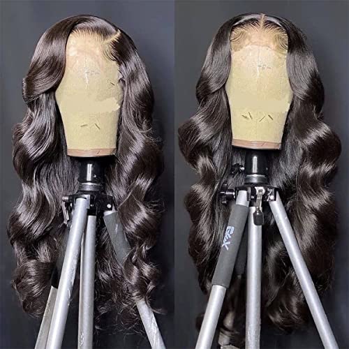 Body Wave Lace Front Wigs Human Hair 13x4 HD Lace Frontal Wigs Human Hair 26 Inch Glueless Wigs 180% Density Brazilian Virgin Human Hair Wigs For Black Women Pre Plucked With Baby Hair Natural Black