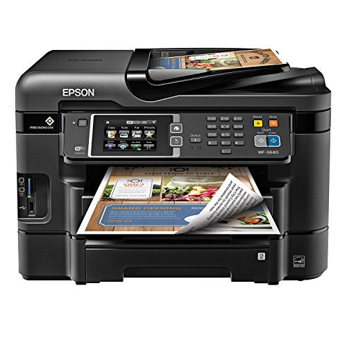 Epson WorkForce WF-3640 Wireless Color All-in-One Inkjet Printer with Scanner and Copier, Amazon Dash Replenishment Ready