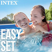 Intex Easy Set 10 Foot x 30 Inch Above Ground Inflatable Round Swimming Pool with 30 Gauge 3 Ply Side Walls and Drain Plug, Blue