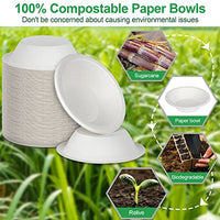 Paper Bowls Disposable 20 oz, 150 Pack Compostable Paper Bowls, Heavy Duty Disposable Bowls for Hot Soup, Salad, Ice Cream, Biodegradable Bowls Made Of White Sugarcane