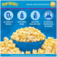Pop Secret Microwave Popcorn, Movie Theater Butter Flavor, 3 Oz Sharing Bags, 30 Ct