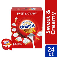 International Delight Coffee Creamer Singles, Sweet & Creamy, Shelf Stable Flavored Creamer, 24 Ct, 0.44 FL OZ, Pre-Portioned Creamers