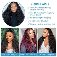 Deep Wave Lace Front Wig Human Hair 13x4 Curly Lace Frontal Wigs for Black Women Water Wave Wig Human Hair Pre Plucked with Baby Hair 180 Density Kinky Curly Wet and Wavy Glueless Wigs