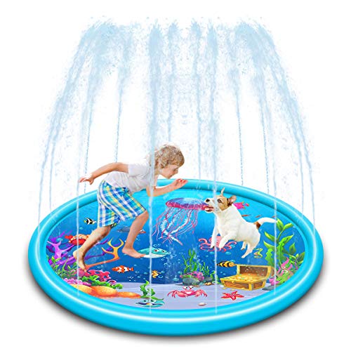 Kid Splash Sprinkler pad, Sprinkler for Kids, and Wading Pool for Learning – Children’s Sprinkler Pool, Inflatable Water Toys,Outdoor Swimming Pool for Kids(67 inch)