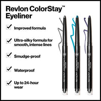Revlon Pencil Eyeliner, Gifts for Women, Stocking Stuffers, ColorStay Eye Makeup with Built-in Sharpener, Waterproof, Smudge-proof, Longwearing with Ultra-Fine Tip, 201 Black, 2 Pack