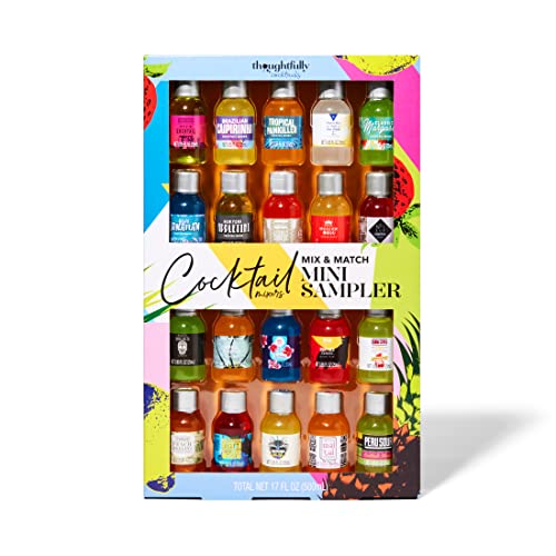 Thoughtfully Cocktails, Mix and Match Mini Sampler Cocktail Mixer Set, Vegan and Vegetarian, Tropical and Classic, Set of 20 (Contains NO Alcohol)