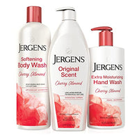 Jergens Original Scent Body Lotion, Dry Skin Moisturizer with HYDRALUCENCE blend and Cherry Almond Essence, for Long Lasting Skin Hydration, 21 Ounce (3 Pack)