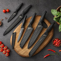 Wanbasion Black Stainless Steel Knife Set, Sharp Kitchen Knife Set Professional, Kitchen Knife Set Dishwasher Safe with Covers for Cooking