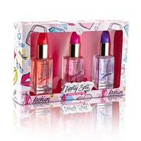 SCENTED THINGS Lippity Split Body Spray Girl Perfume Set | Little Girls to Teen Girl Gifts, Girl Birthday Gift, Body Mist Perfume Set in Lipstick Shaped Bottles | Fashion Collection (3 Piece Set)