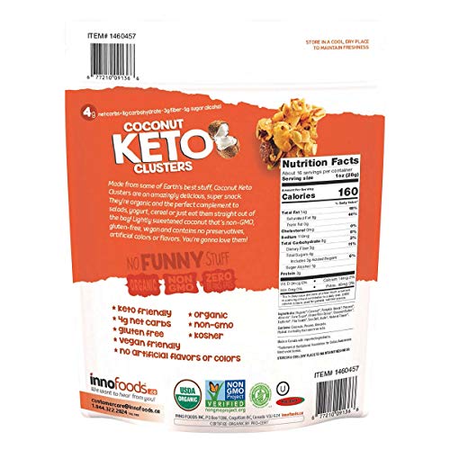 InnoFoods Coconut Keto Clusters with Organic Pecans, Almonds & Pumpkin Seeds Pack of 2