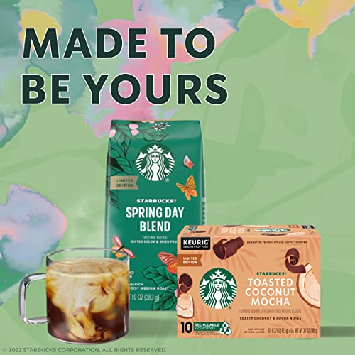 Starbucks K-Cup Coffee Pods, Toasted Coconut Mocha Flavored Coffee, 100% Arabica, Naturally Flavored, Limited Edition, 10 pods
