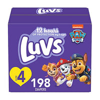 Luvs Diapers - Size 4, 198 Count, Paw Patrol Disposable Baby Diapers