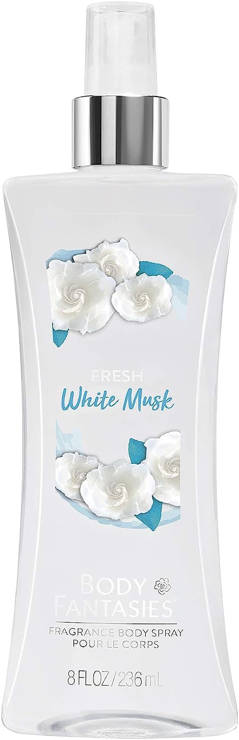 Body Fantasies Signature Fragrance Body Spray, Fresh White Musk, 8 Fluid Ounce