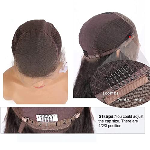 Ombre Blonde #4/27 Natural Body Wave 13X4 HD Transparent Lace Front Wigs With Baby Hair 150% Density Human Wig Glueless Pre-Plucked Hair Replacement Wig Black Woman 14 Inches