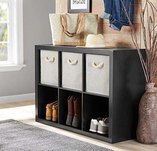 Better Homes and Gardens.. Bookshelf Square Storage Cabinet 4-Cube Organizer (Weathered) (White, 4-Cube) (Solid Black, 6-Cube)