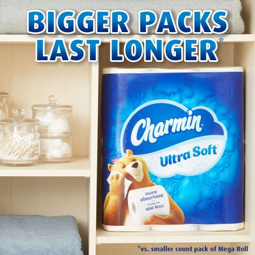 Charmin Ultra Soft Toilet Paper, 18 Super Mega Rolls = 108 Regular Rolls