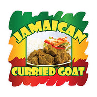 Food Truck Decals Jamaican Curried Goat Concession Restaurant Die-Cut Vinyl Sticker & Sign 10 in on Longest Side