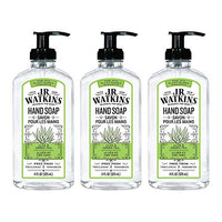 JR Watkins Gel Hand Soap, Aloe & Green Tea, 3 Pack, Scented Liquid Hand Wash for Bathroom or? Kitchen, USA Made and Cruelty Free, 11 fl oz