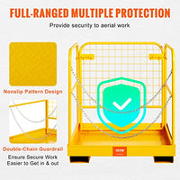 VEVOR Forklift Safety Cage, Forklift Man Basket 1200lbs Capacity, 36'' x 36'' Foldable Forklift Work Platform for 1-2 People with Double-Chain Guardrail & Drain Hole, Perfect for Aerial Work