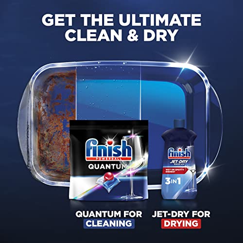 Finish - Quantum with Activblu Technology - 50ct - Dishwasher Detergent - Powerball - Ultimate Clean and Shine - Dishwashing Tablets - Dish Tabs-(Packaging May Vary)