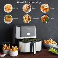 Instant Pot Air Fryer Oven, 6 Quart, From the Makers of Instant Pot, 6-in-1, Broil, Roast, Dehydrate, Bake, Non-stick and Dishwasher-Safe Basket, App With Over 100 Recipes, Stainless Steel