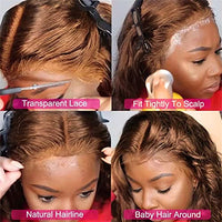 Beaurocks Lace Front Wigs Human Hair Chocolate Brown 13x4 Body Wave Lace Front Wigs Human Hair Auburn Transparent Lace Frontal Wigs with Baby Hair Pre Plucked For Black Women 180 Density 24 Inch