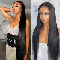 Ossilee Straight Lace Front Wigs Human Hair Pre Plucked 180% Density 13x4 HD Transparent Lace Frontal Wigs for Black Women Glueless 10A Brazilian Virgin Human Hair Wig Natrual Hairline (18 Inch)