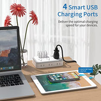 Extension Cord 15 ft, Surge Protector Power Strip with 6 Widely Outlets 4 USB Ports, Flat Plug, Wall Mount Outlet Extender, 1080 Joules, Multiple Outlets for Indoor Home Office, Dorm Room Essentials