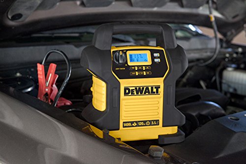 DEWALT DXAEJ14 Digital Portable Power Station Jump Starter - 1400 Peak Amps with 120 PSI Compressor, AC Charging Cube, USB Port for Electronic Devices