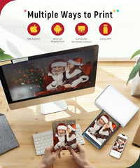 Liene 4x6'' Photo Printer, Phone Printer 100 Sheets, Full-Color Photo, Portable Instant Photo Printer for iPhone Android, Thermal Dye Sublimation, Wi-Fi Picture Printer 100 Papers & 3 Cartridges