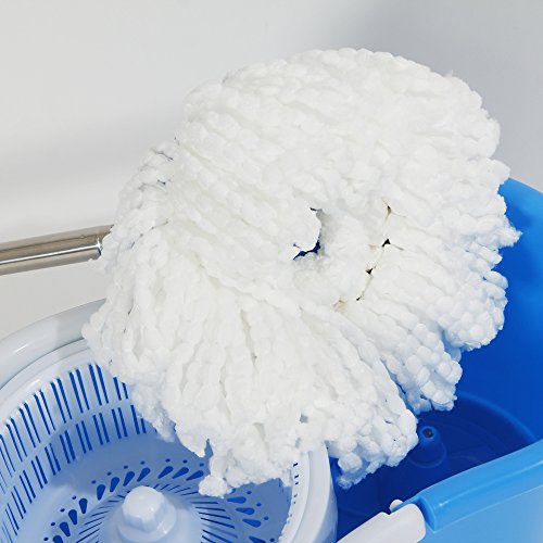 Candora 360° Spin Mop with Bucket & Dual Mop Heads Slim Microfiber Rotary Mop (Blue)