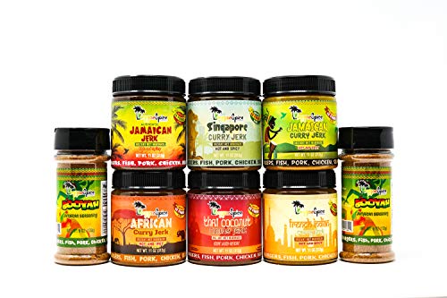 REGGAE SPICE Jamaican Jerk Seasoning Authentic Wet Rub Marinade Sauce - Perfect for Beef, Pork, Chicken, Seafood, and Vegetables - (World Tour), Hot and Spicy