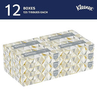 Kleenex Professional Facial Tissue for Business (03076), Flat 12 Boxes / Convenience Case, 125 Tissues / Box, 1,500 Tissues / Case, White