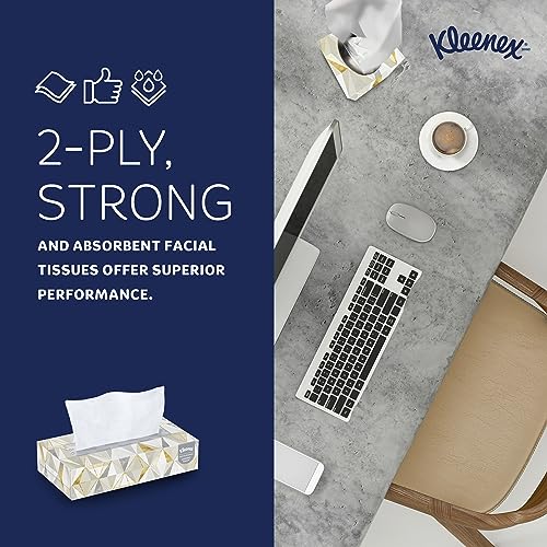 Kleenex Professional Facial Tissue for Business (03076), Flat 12 Boxes / Convenience Case, 125 Tissues / Box, 1,500 Tissues / Case, White