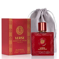 NovoGlow Verse Adonis Red for Men - 100ml Eau De Parfum Spray for Men - Long Lasting Fruity Warm & Floral Fragrance Smell Fresh All Day Long Includes Carrying Pouch Gift for Men for All Occasions