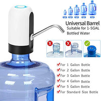 Water Bottle Pump 5 Gallon Water Bottle Dispenser USB Charging Automatic Drinking Water Pump Portable Electric Water Dispenser Water Bottle Switch (White)